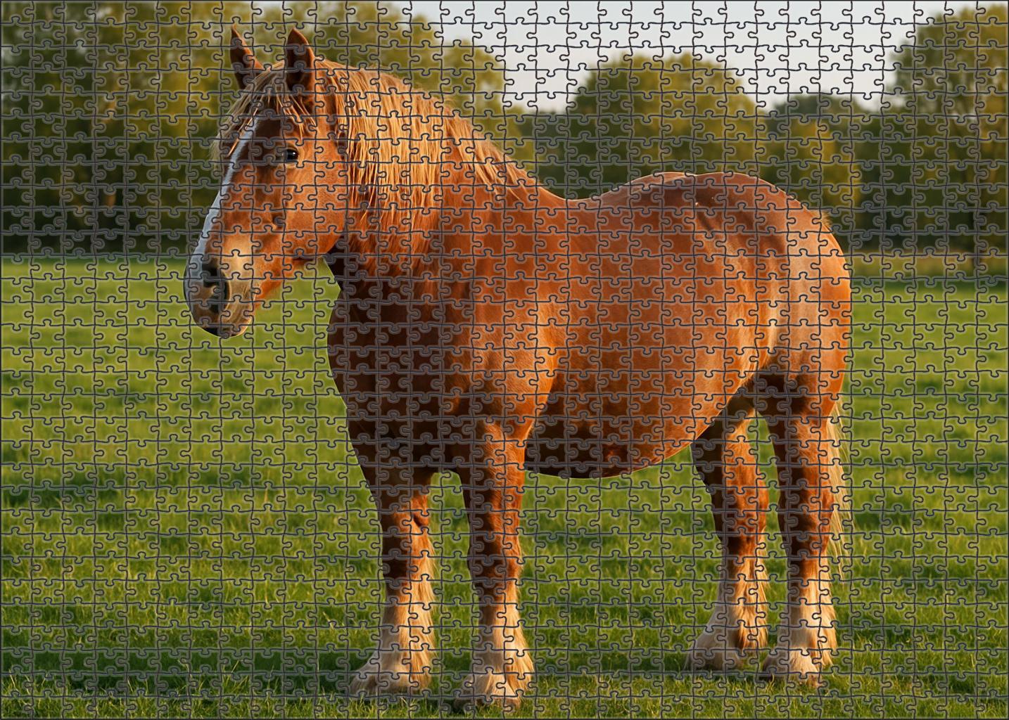 Maple Leaf Draft Heavy-built Chestnut Draft Mare With Calm Presence Custom Jigsaw Puzzle