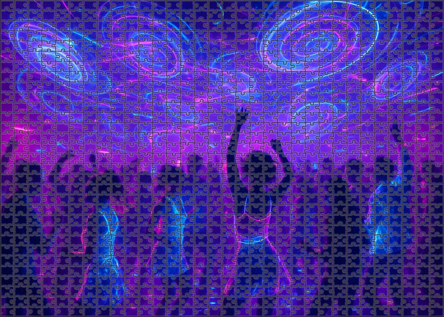 Digital Dreamwave Party Euphoric Synth Grooves And Neon Backdrops Mini Puzzle