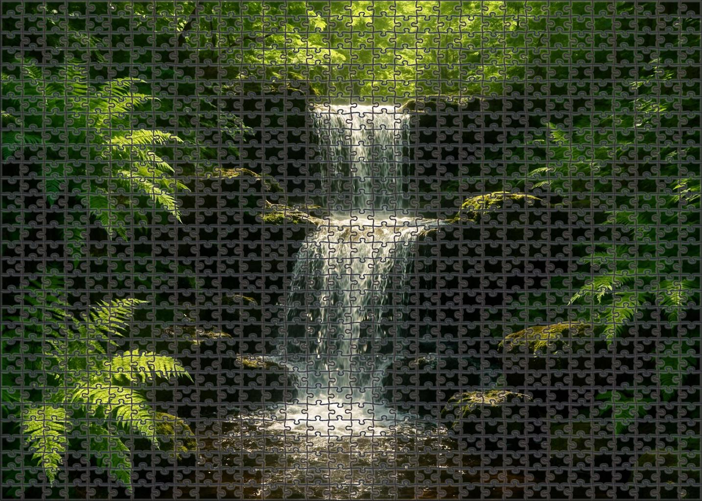 Crystal Cascade Ravine Custom Jigsaw Puzzle