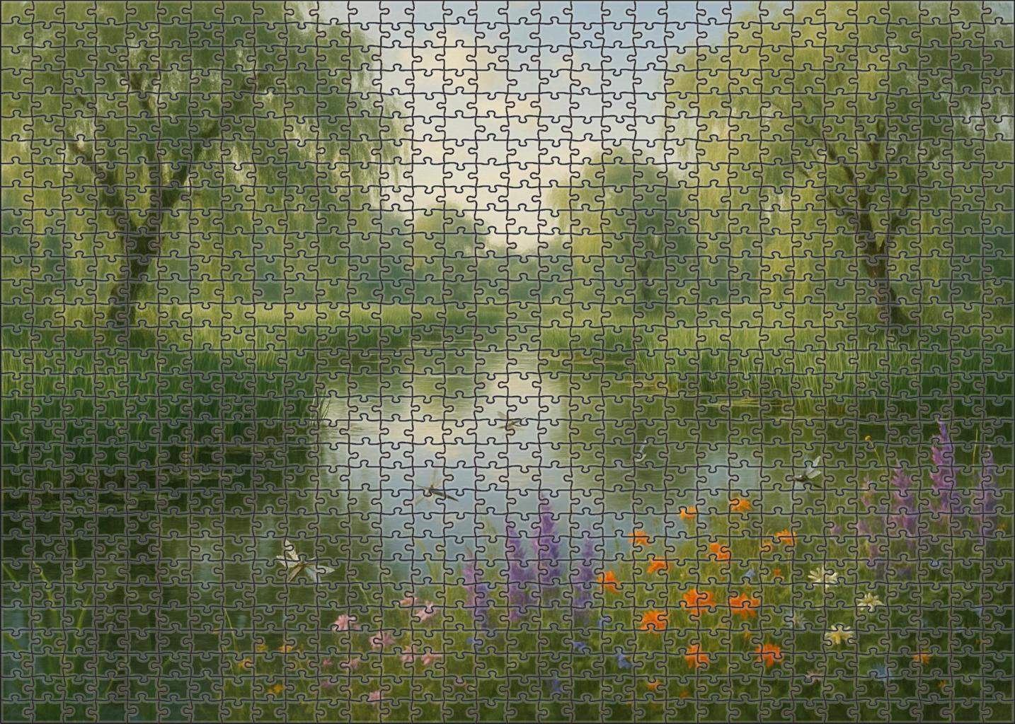 Verdant Wetland Sanctuary Custom Jigsaw Puzzle