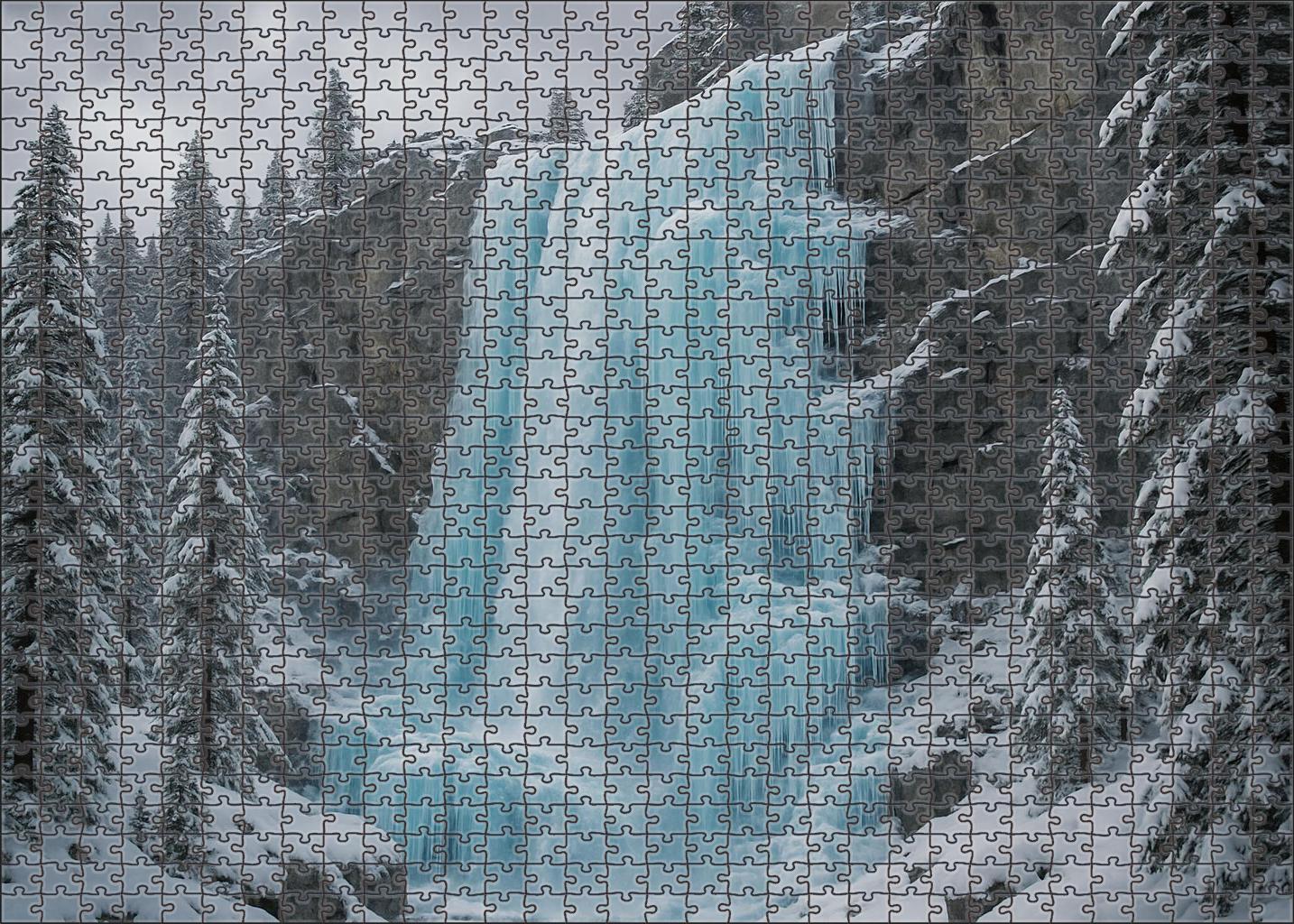 Frozen Sapphire Fall Large Format Puzzle