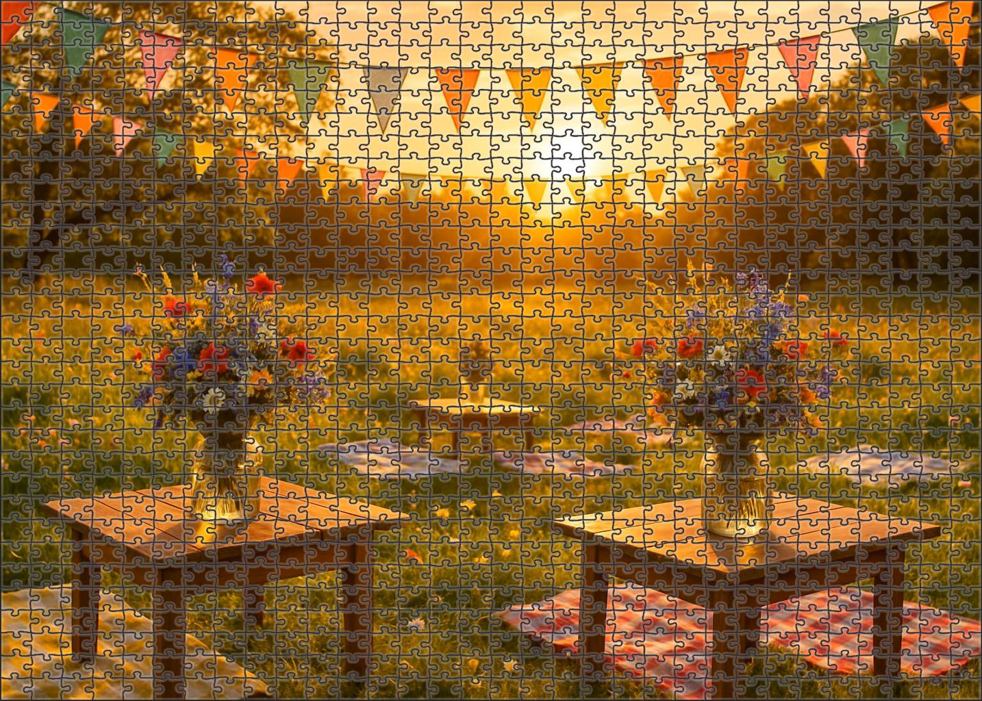Sunset Meadow Festival Puzzle Fun
