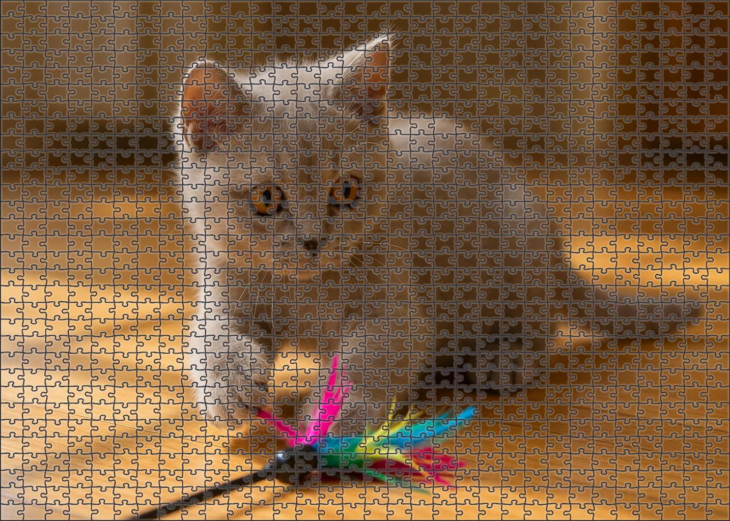 Lilac Breeze Delicate Pastel-hued Cat With Playful Whimsy 20 Piece Puzzle