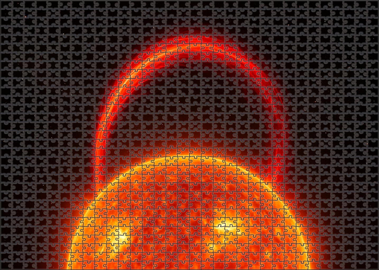 Crimson Stellar Flare Loop Puzzle Collection