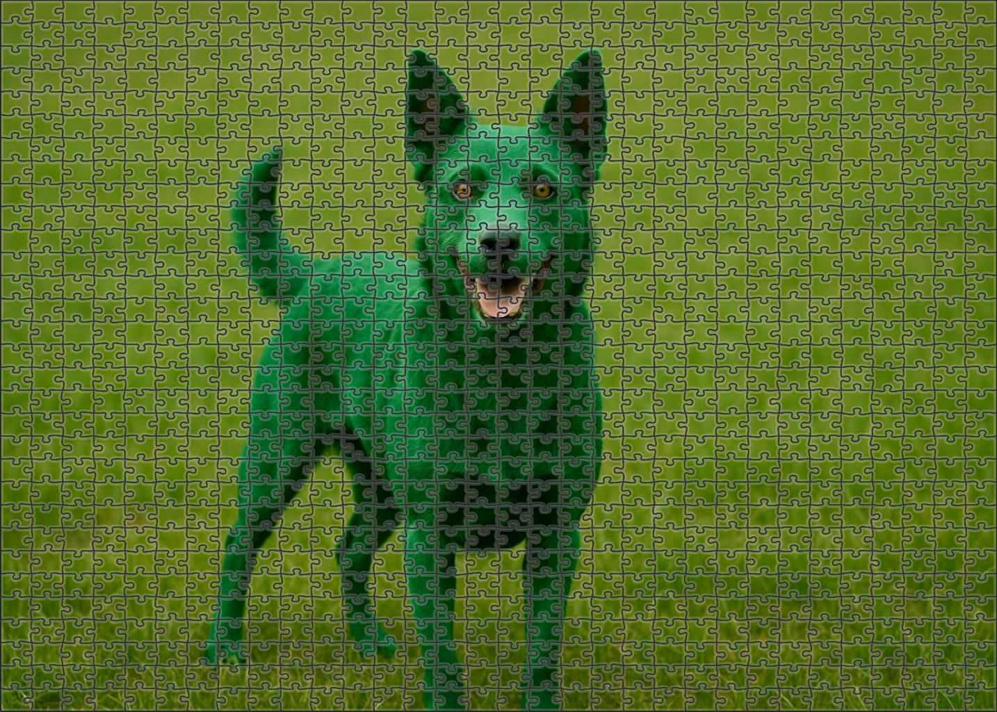 Emerald Tinge Striking Green-glazed Coat Wonder With Friendly Temperament 20 Piece Puzzle