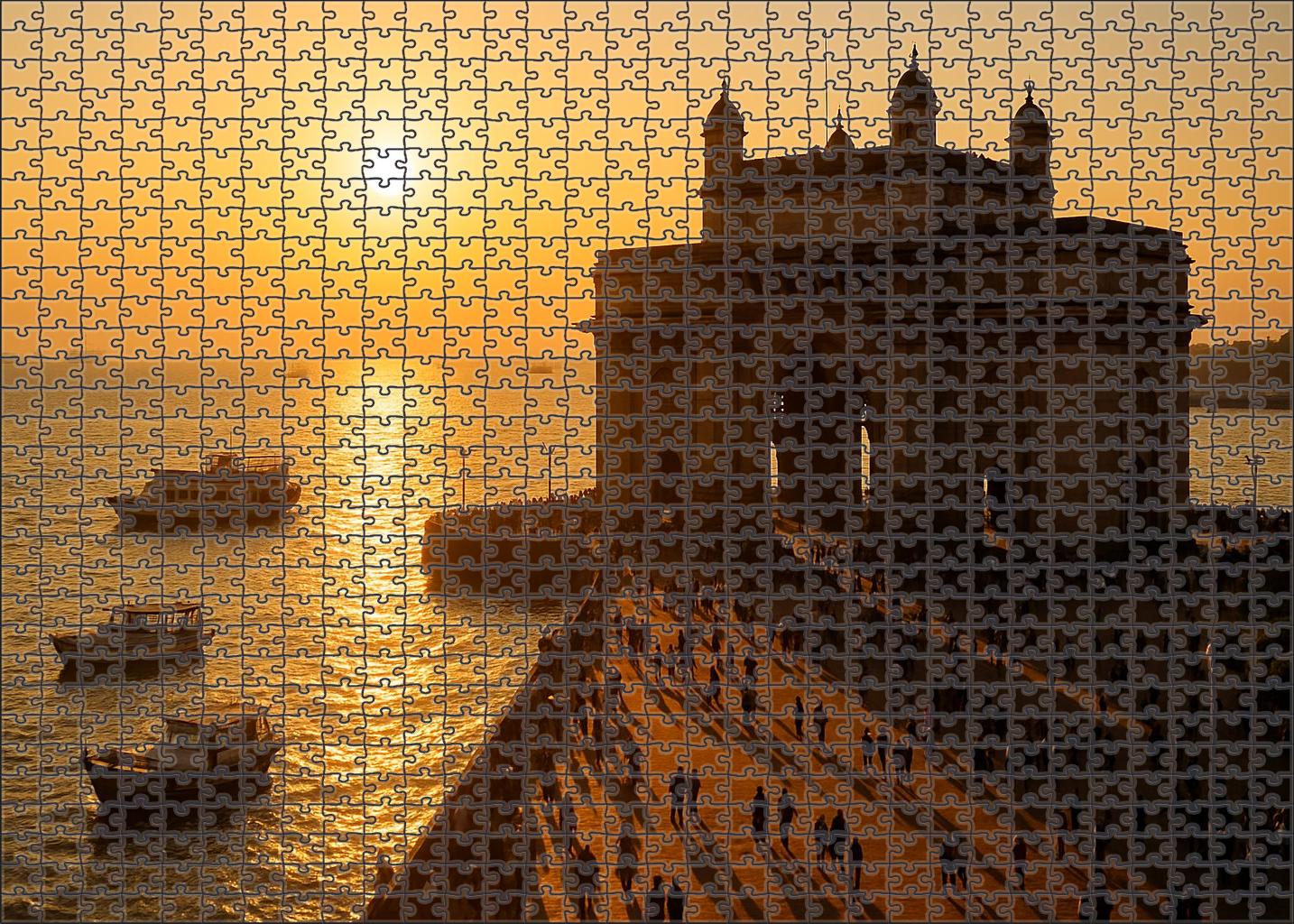 Gateway Of India Mumbai India  Identified By 6958 Globally As A Colonial Architectural Landmark Custom Jigsaw Puzzle