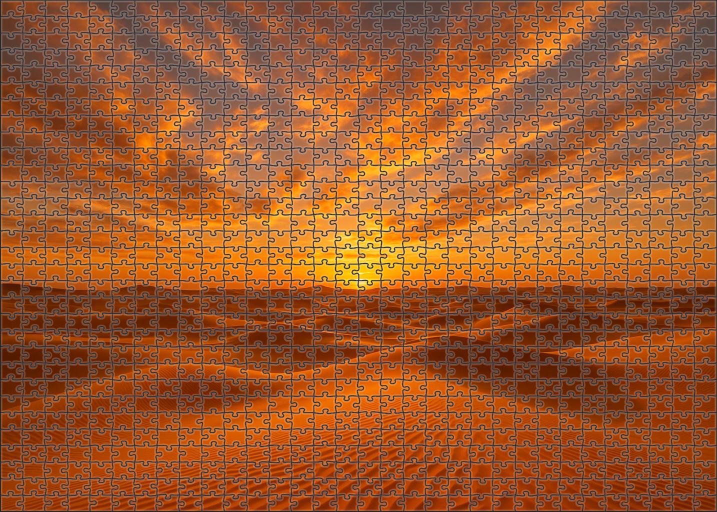 Gilded Oasis View Gold And Amber Melodies Over Desert Sands Puzzle Collection