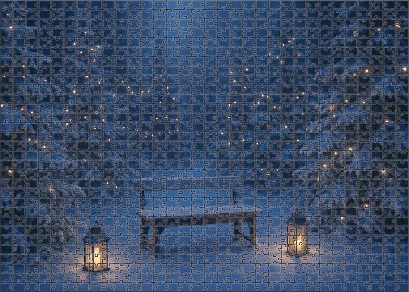 Winter Forest Twilight Custom Jigsaw Puzzle