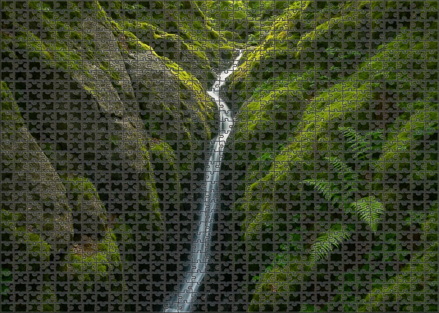 Silver Serpent Cascade Custom Jigsaw Puzzle