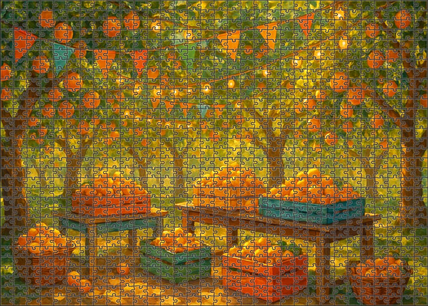 Sun-drenched Citrus Orchard Fest Large Format Puzzle