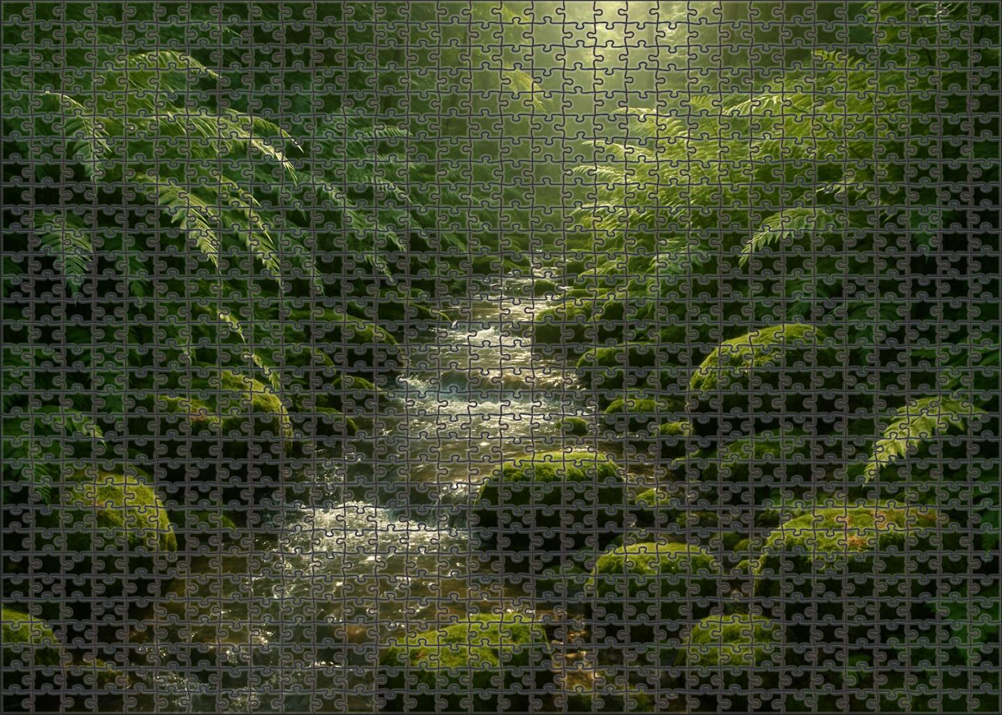 Fern-shrouded Brookside 300 Piece Puzzle