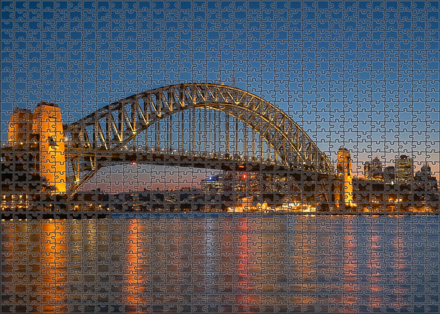 The Sydney Harbour Bridge Arching Over Sydney Australia Recognized By 8312 Worldwide As A Marvel Of Engineering And Urban Connection 20 Piece Puzzle