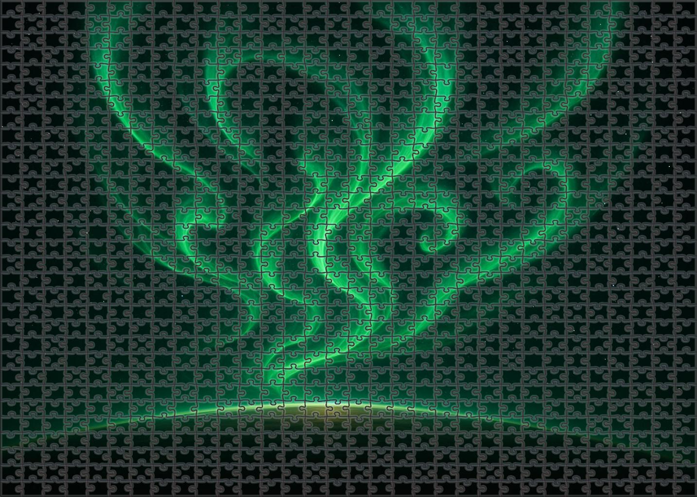 Emerald Aurora Swirl Puzzle Collection