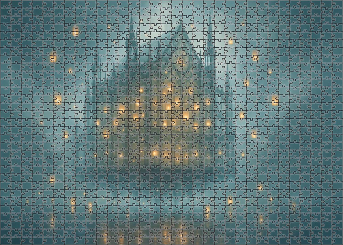 Ephemeral Cathedral Of Floating Lanterns 1000 Piece Puzzle