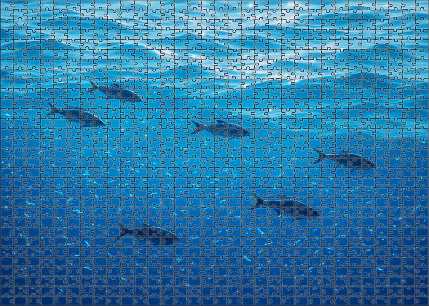 Cerulean Plankton Bloom Custom Jigsaw Puzzle