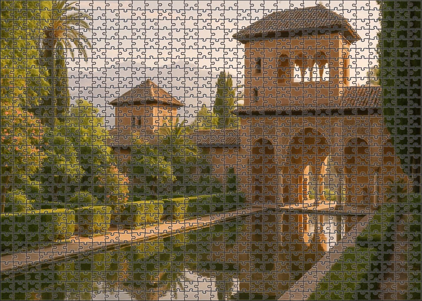 The Alhambra Perched On A Hilltop In Granada Spain Recognized By 7001 Globally As A Masterpiece Of Islamic Art And Moorish Palace Architecture 20 Piece Puzzle