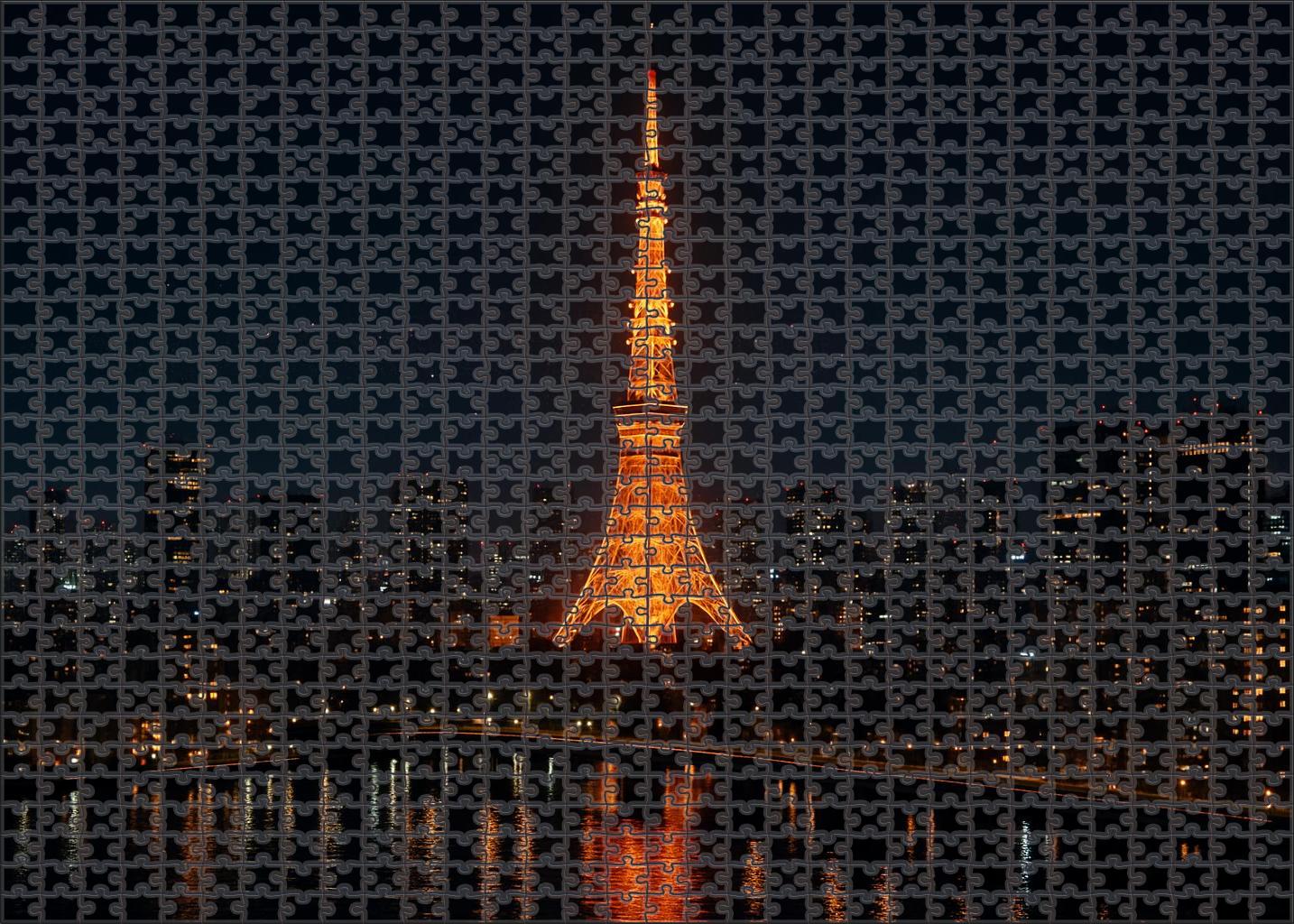 Tokyo Tower Tokyo Japan Recognized By 6910 Worldwide As A Modern Communication Icon Custom Jigsaw Puzzle