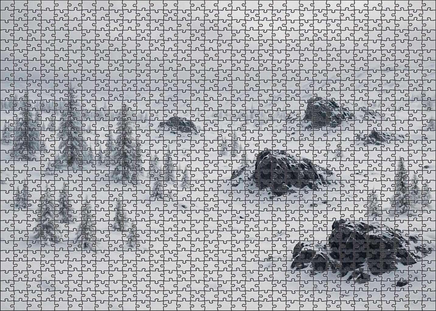 Silent Snowfields And Frosted Pines Large Format Puzzle