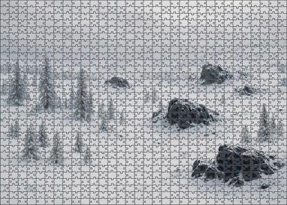 Silent Snowfields And Frosted Pines Large Format Puzzle