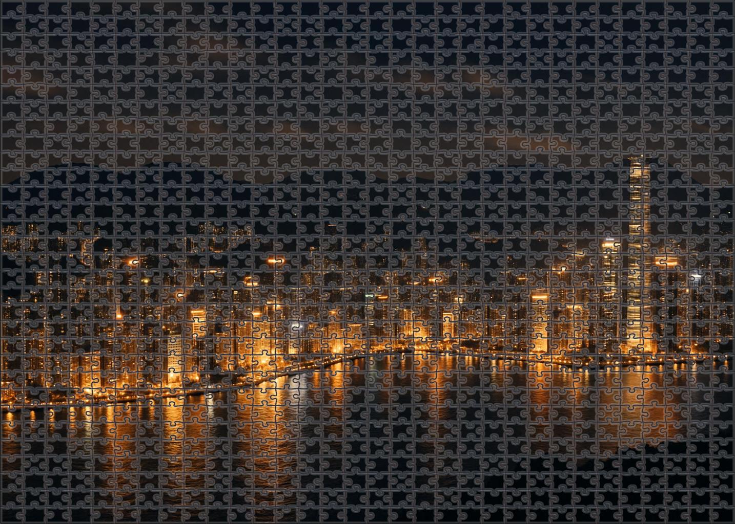 Hong Kong Central Skyline Ranked Asias Top Iconic Profile 100 Piece Puzzle