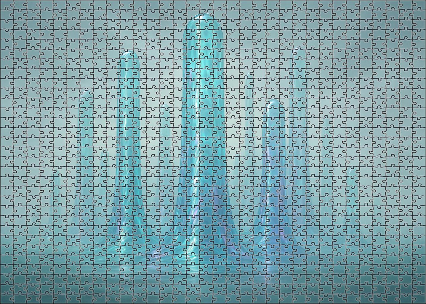 Towers Of Liquid Glass Rippled Structures Morphing With The Breeze Puzzle Fun