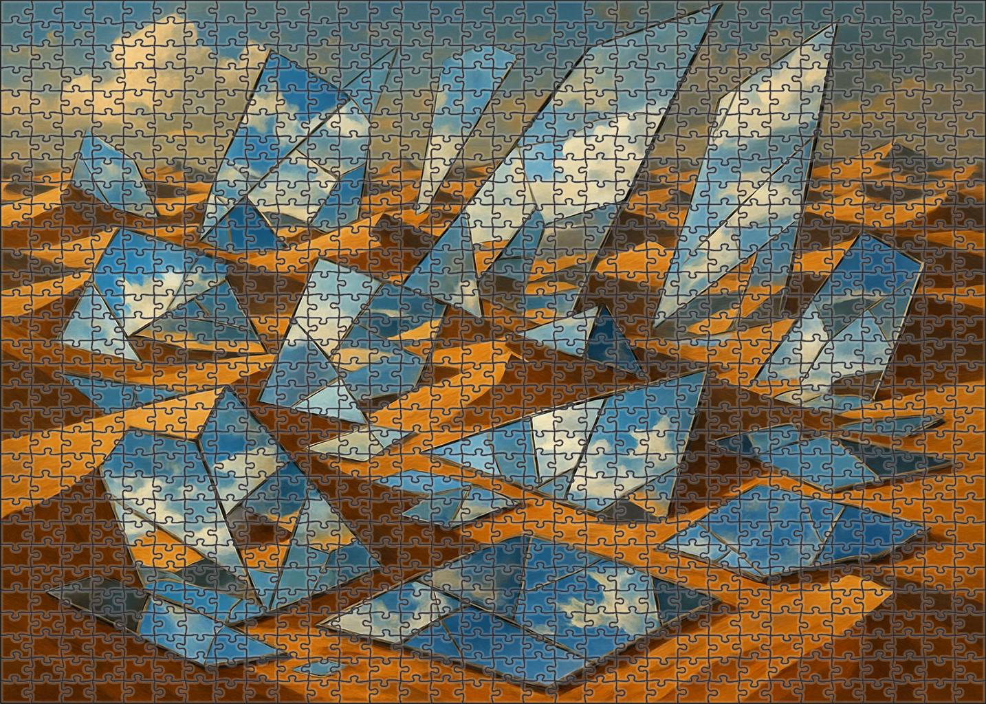 Mirrored Desert Of Fractured Time 200 Piece Puzzle