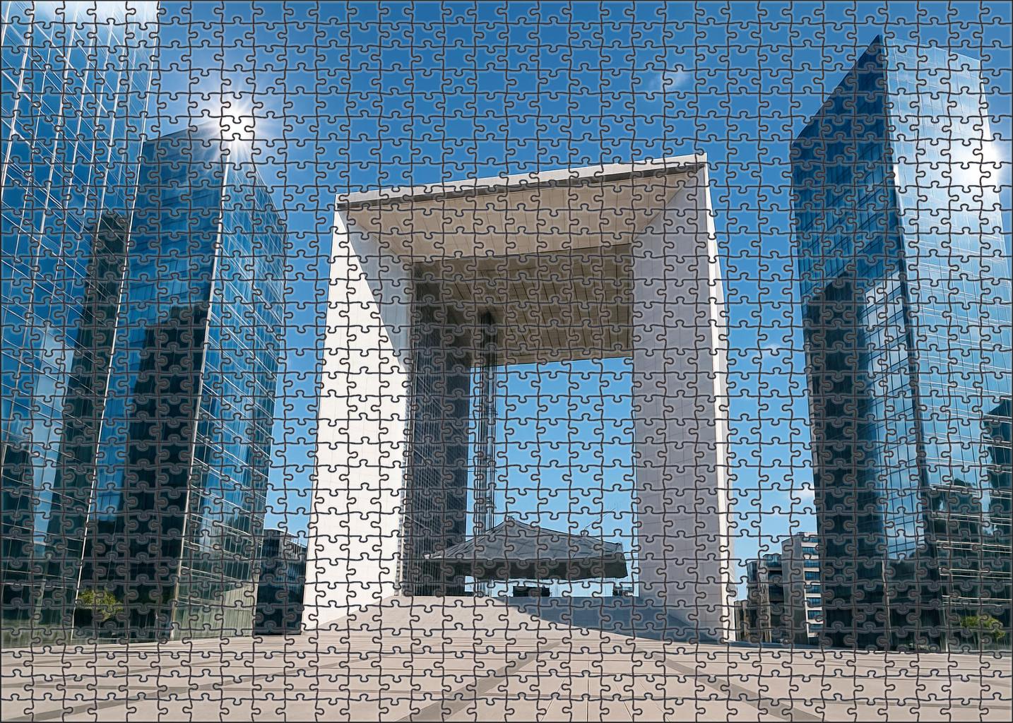 Paris La Dfense Skyline Europes Largest Purpose-built Business District Featuring The Grande Arche And A Sleek High-rise Cluster Unique Puzzle Design