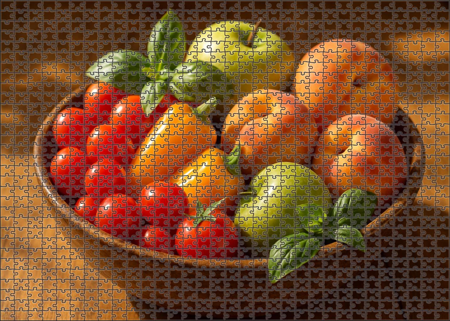 Garden To Table Mixed Vegetable And Fruit Harvest Bowl Large Format Puzzle