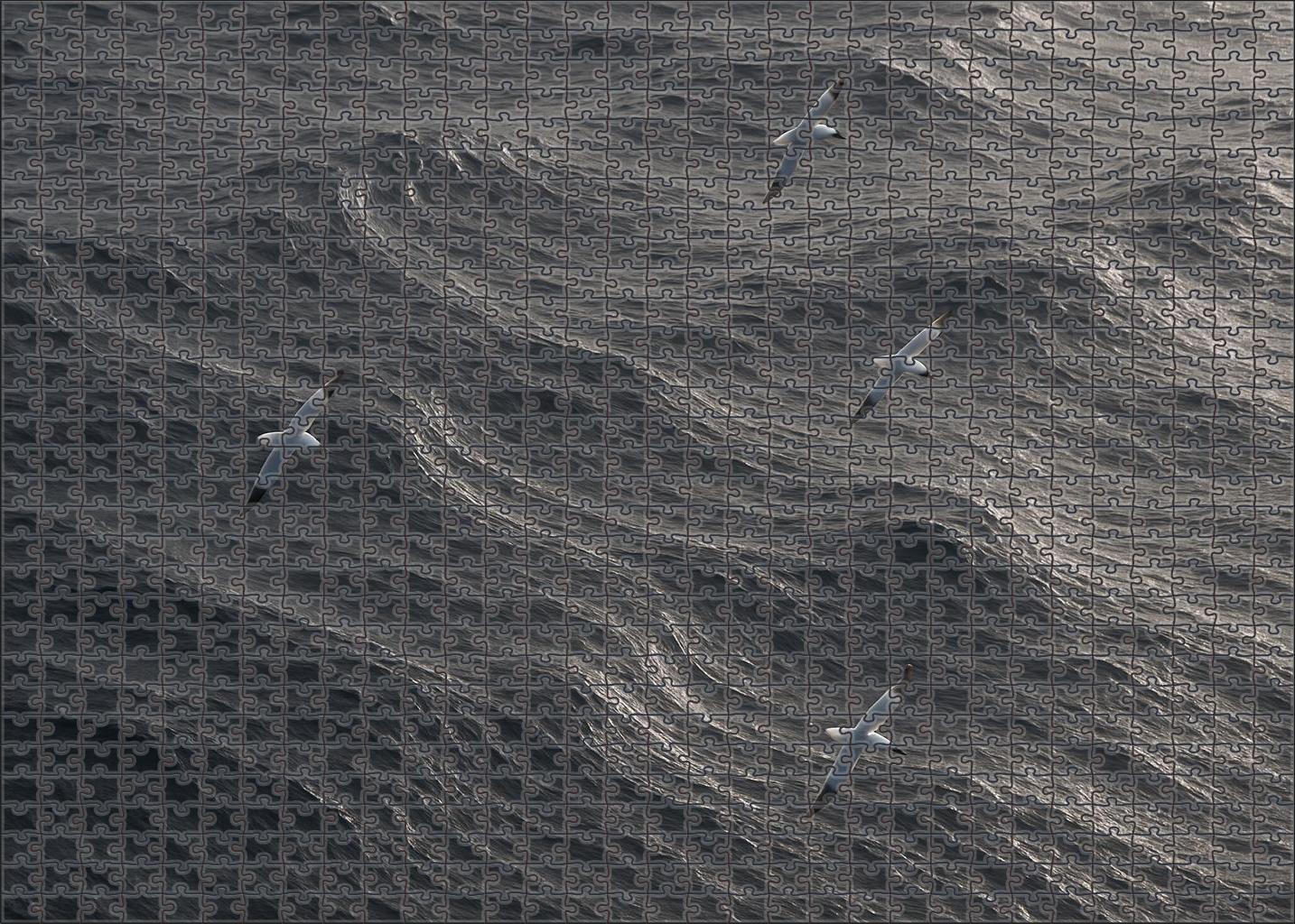 Silver Surface Current Ribbons 500 Piece Puzzle