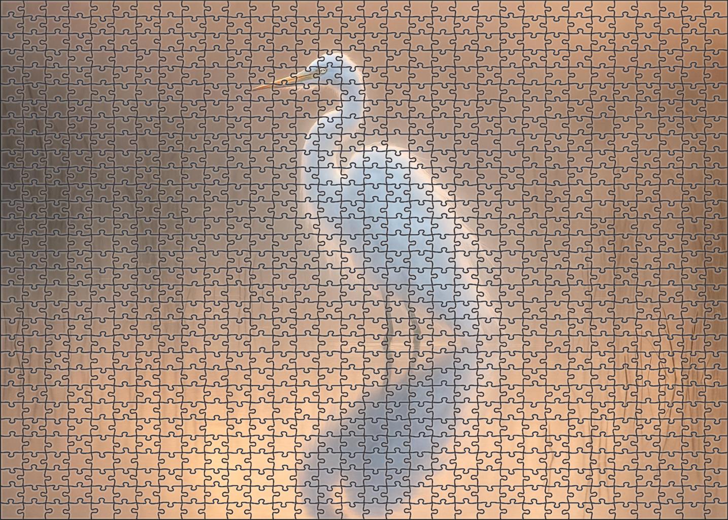 Ghostly Egret Graceful Marsh Specter Premium Puzzle Pieces