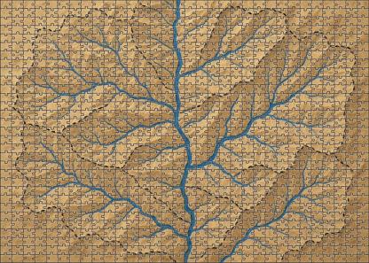 Fluvial Basin Hydrology Map Puzzle For Adults