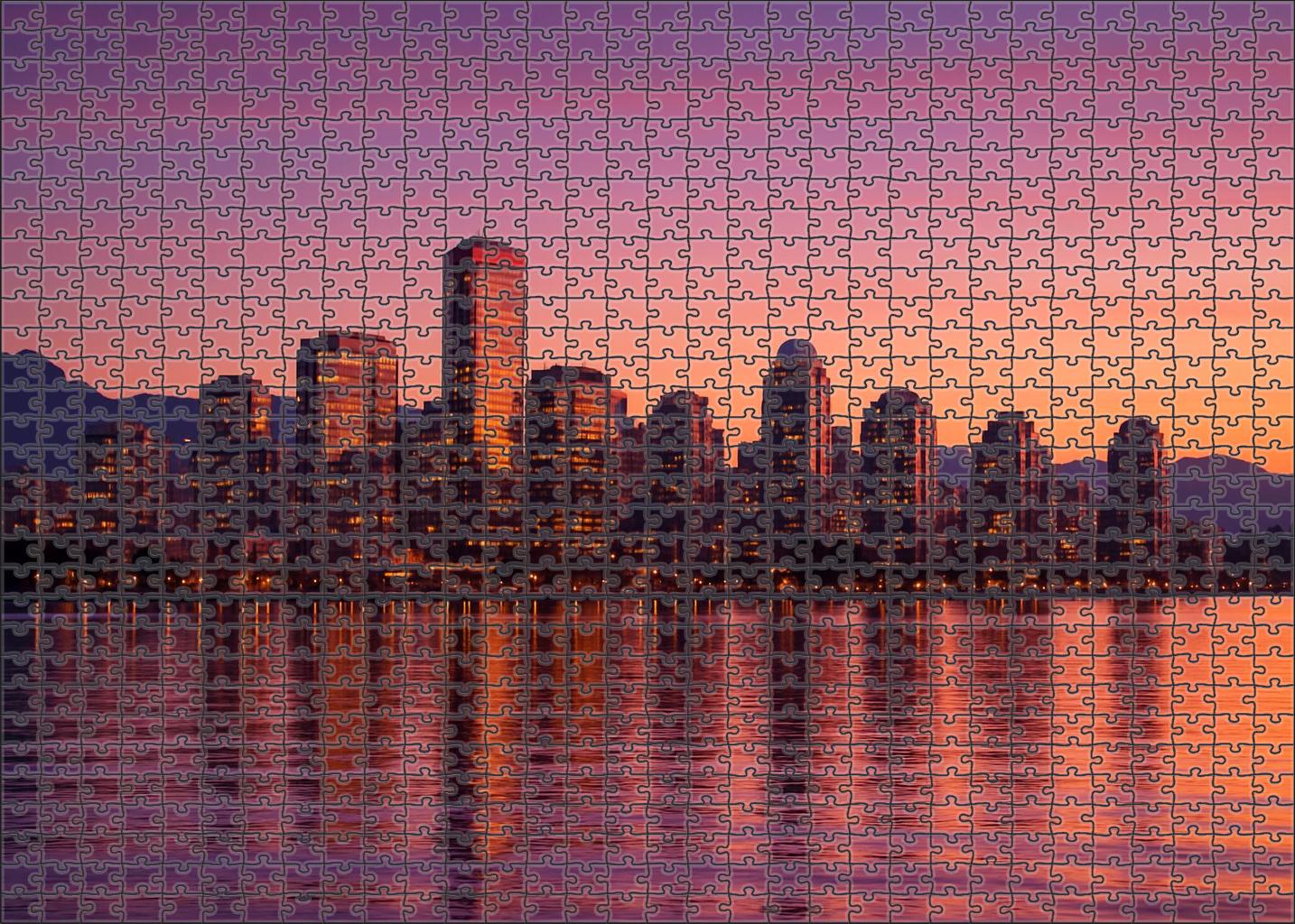 Vancouver Waterfront Skyline Nature Meets Urban Sophistication 100 Piece Puzzle