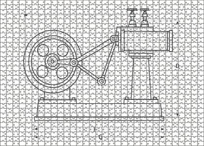 Mechanical Device Schematic Precise Technical Pen Drawing With Clean Linework Mini Puzzle