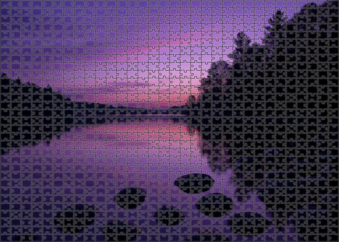Twilight Serene Lake Shore 500 Piece Puzzle