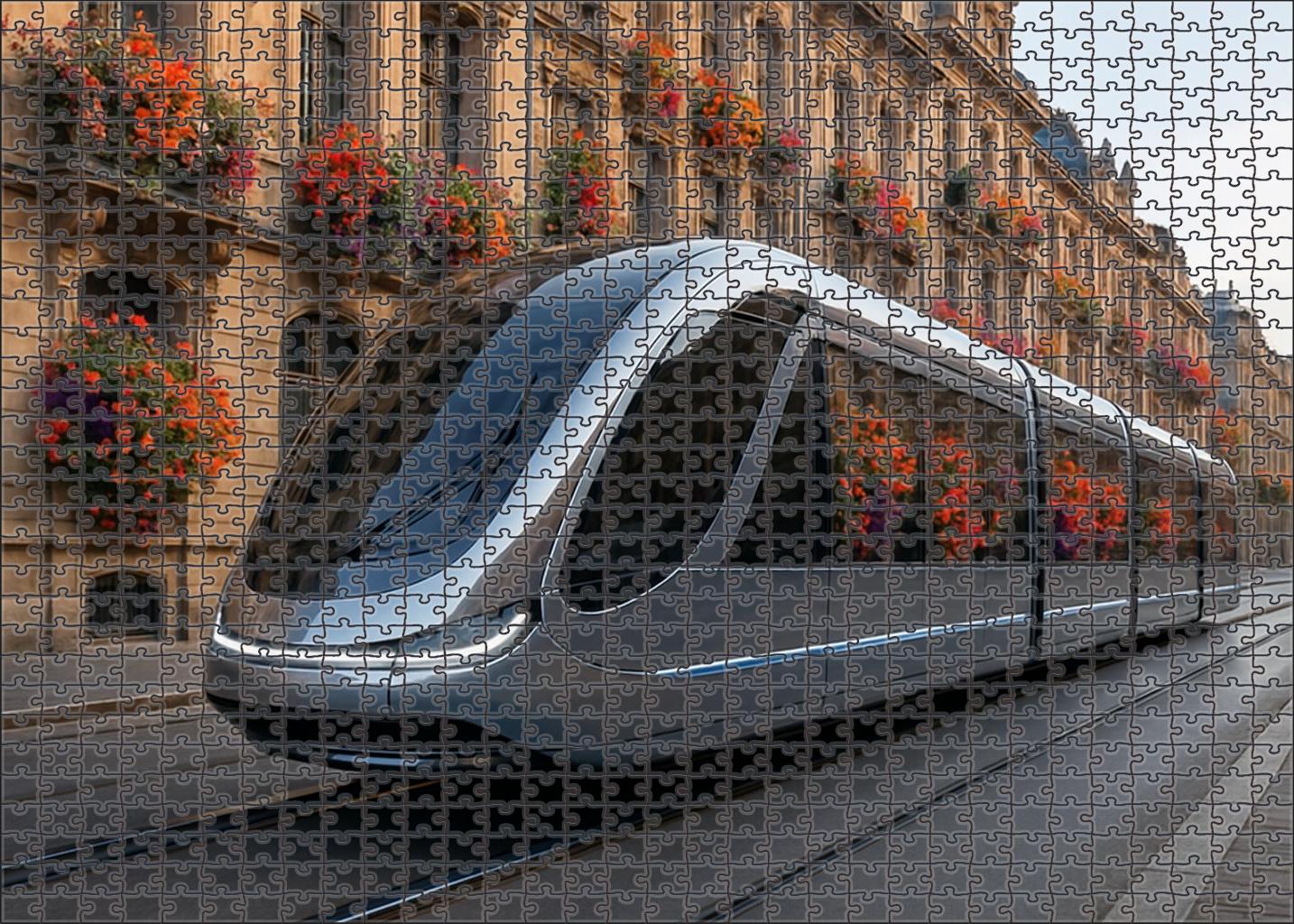 Retro-futuristic Magnetic Suspension Tram 300 Piece Puzzle