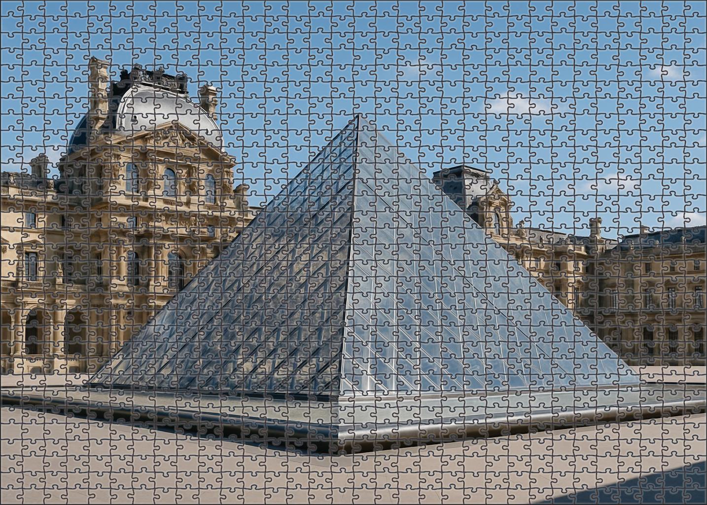 The Louvre Pyramid Located In Paris France Identified By 7800 Globally As A Striking Fusion Of Classical And Contemporary Architecture Large Format Puzzle