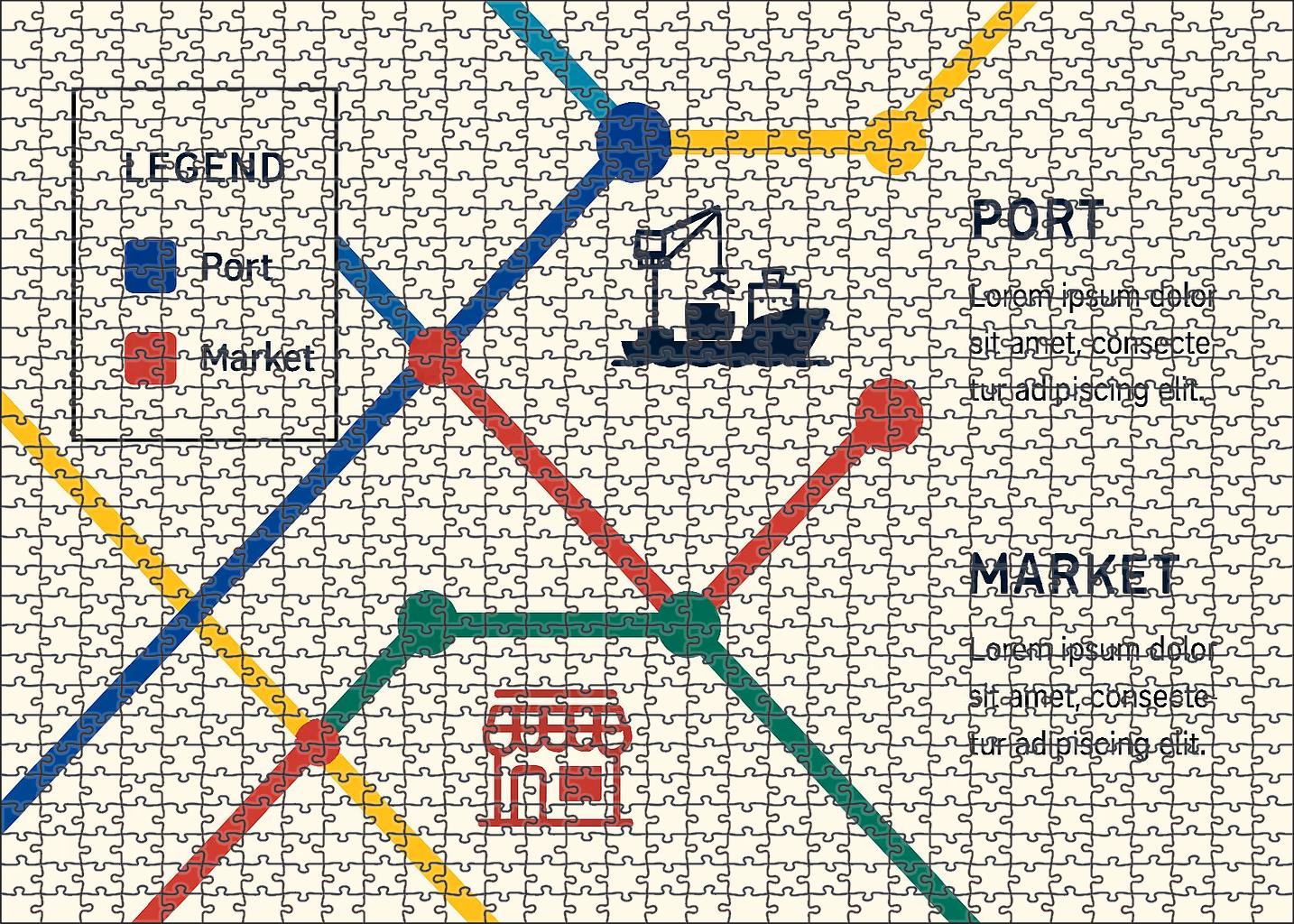 Historical Trade Route Diagrammatic Map Puzzle For Kids