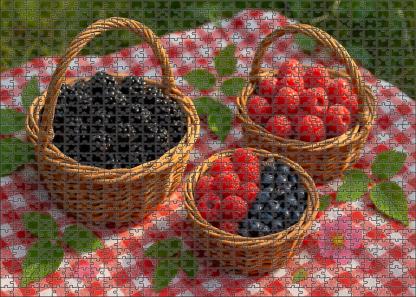 Picnic Pleasures Hand-picked Wild Berries In Natural Woven Containers Premium Puzzle Pieces