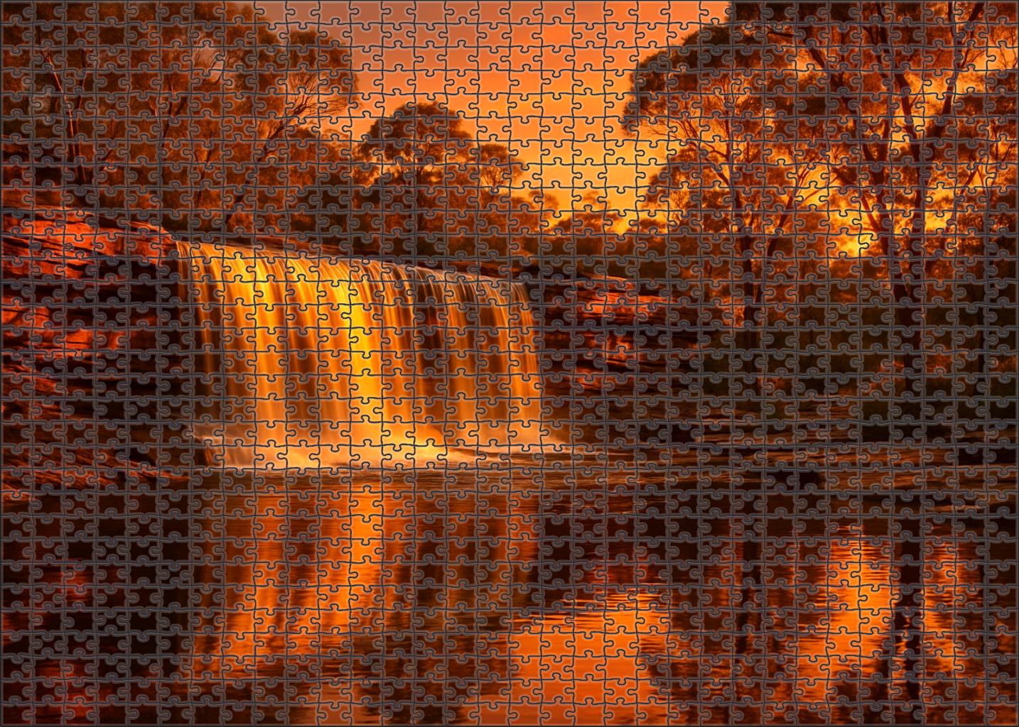 Sunset Amber Curtain Custom Jigsaw Puzzle