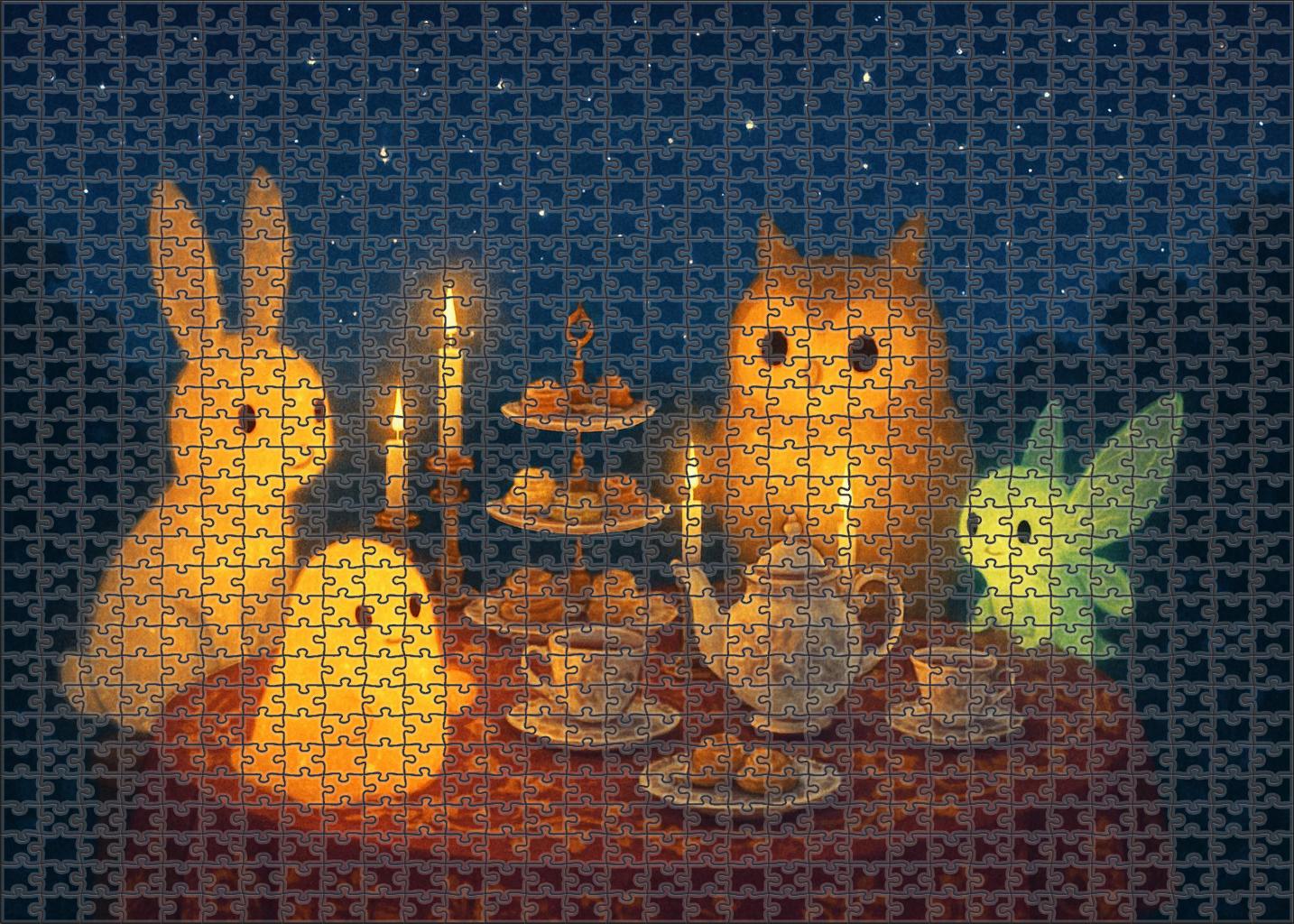 The Midnight Tea Party Menagerie Premium Puzzle Pieces