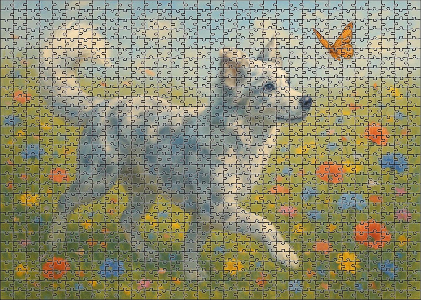 Cloud Merle Soft-mottled Coat Tracker With Keen Scenting Instincts Custom Jigsaw Puzzle