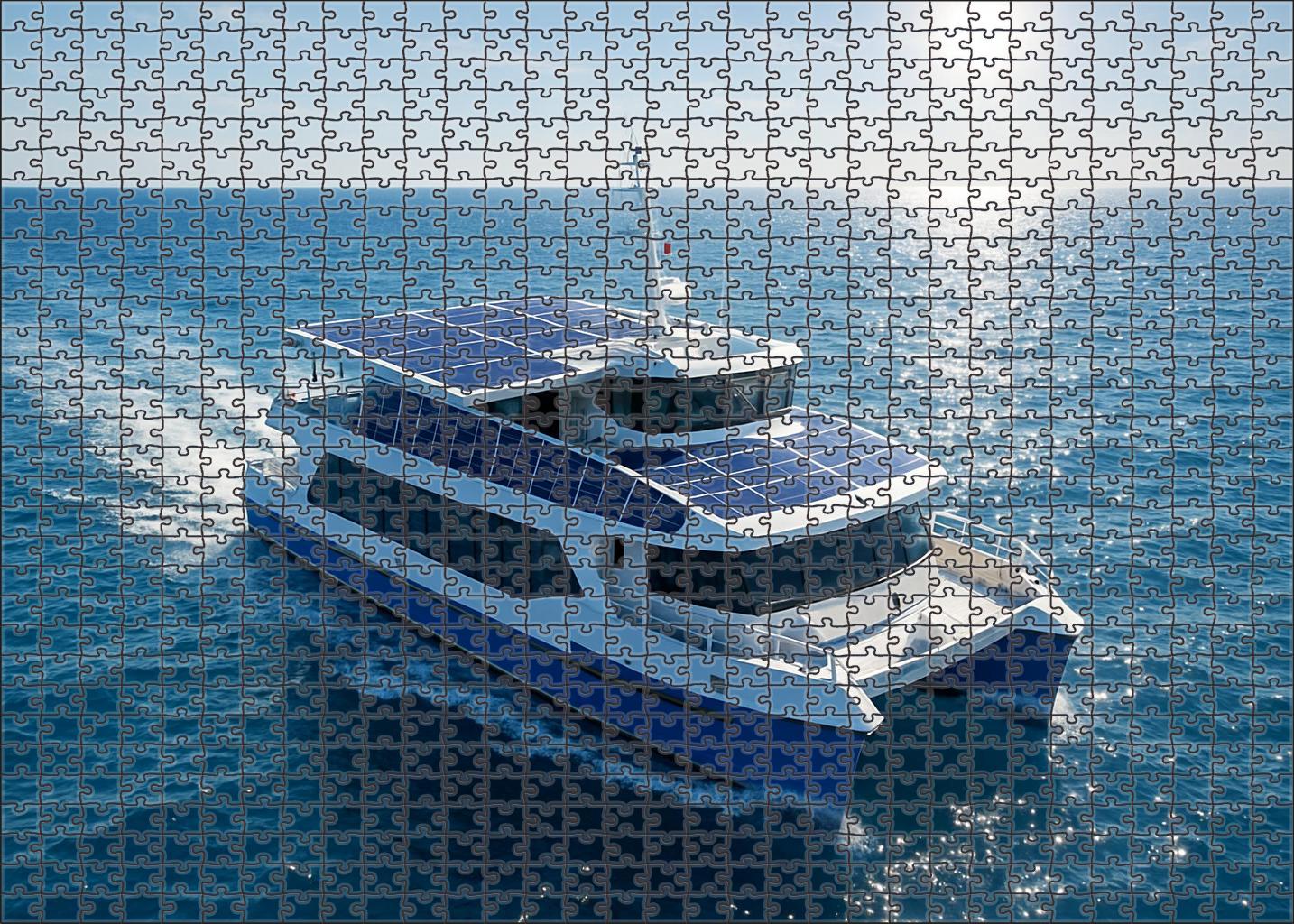 Hybrid Solar-wind Powered Coastal Ferry Puzzle For Kids