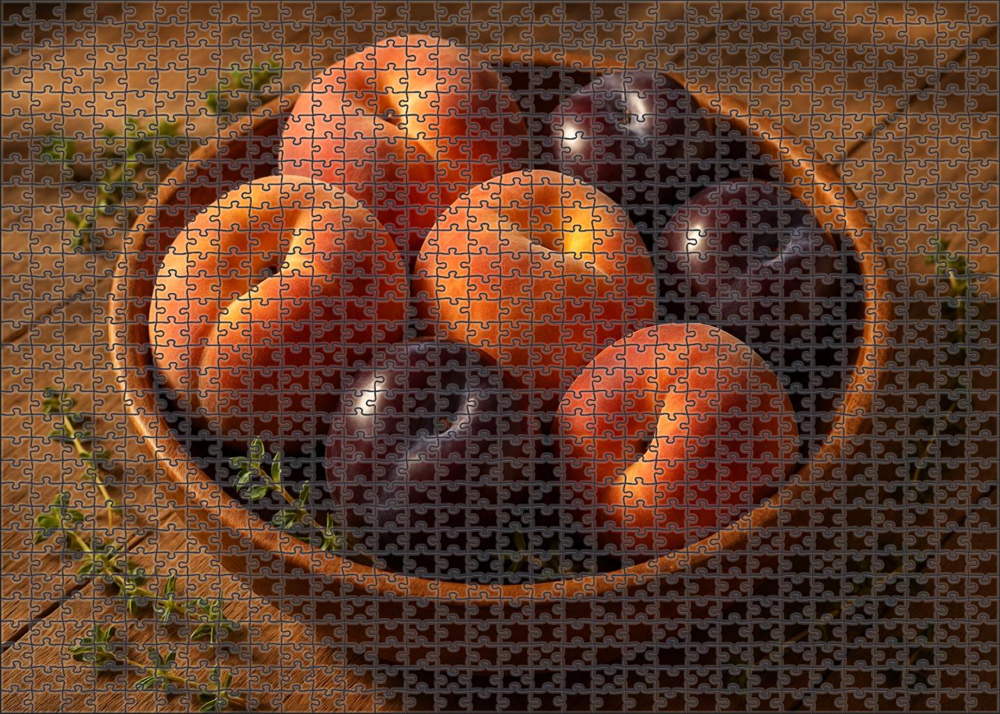 Sunset Glow Peach And Plum Rustic Arrangement Puzzle Challenge