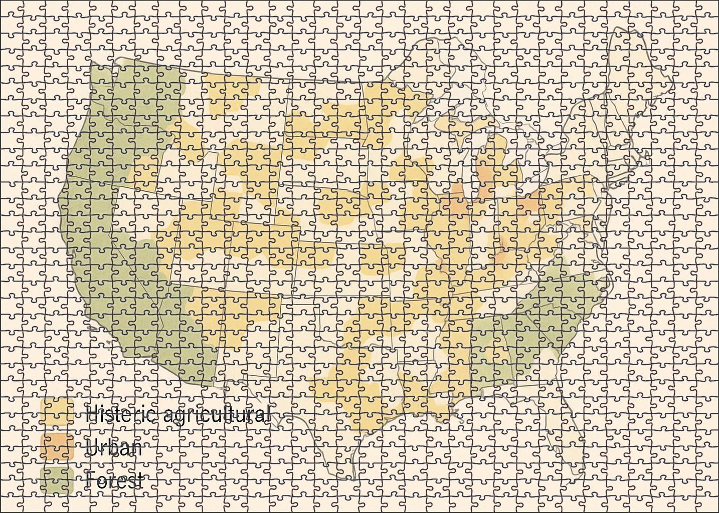 Historical Land Use Overlay Map 500 Piece Puzzle