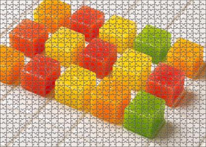 Citrus Medley Mosaic Diced Oranges Limes And Grapefruits On Ceramic Tiles 20 Piece Puzzle