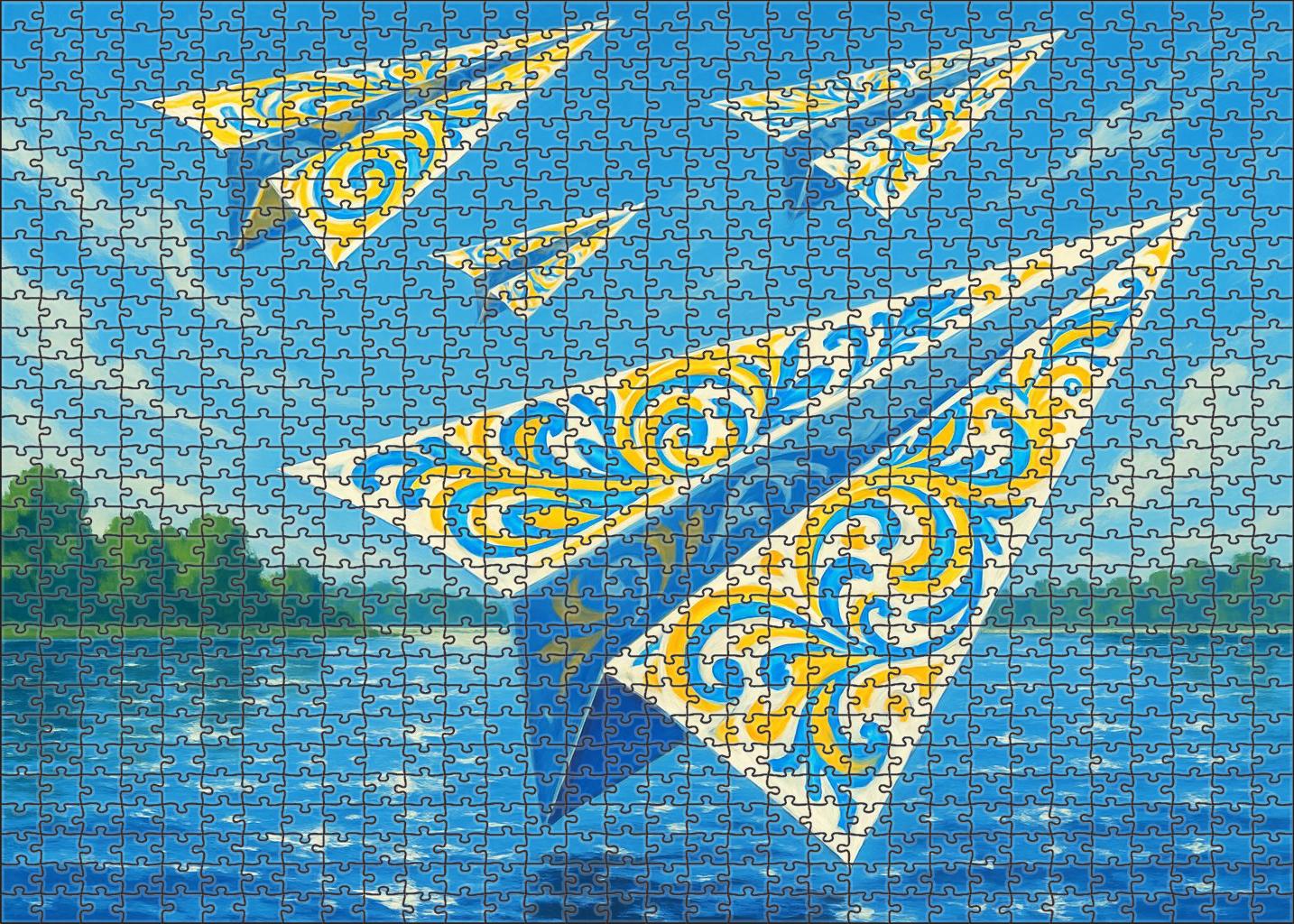 Paper Plane Regatta Large Format Puzzle