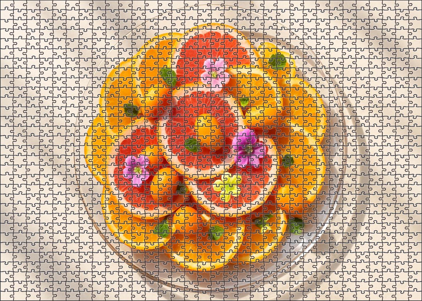 Sunshine Citrus Delight Layered Oranges Grapefruits And Kumquats 20 Piece Puzzle