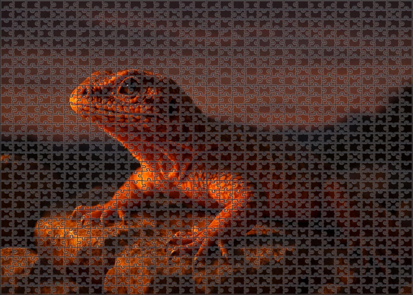 Golden Ember Skink Luminous Scaled Lizard With Heat Sensing Abilities 200 Piece Puzzle