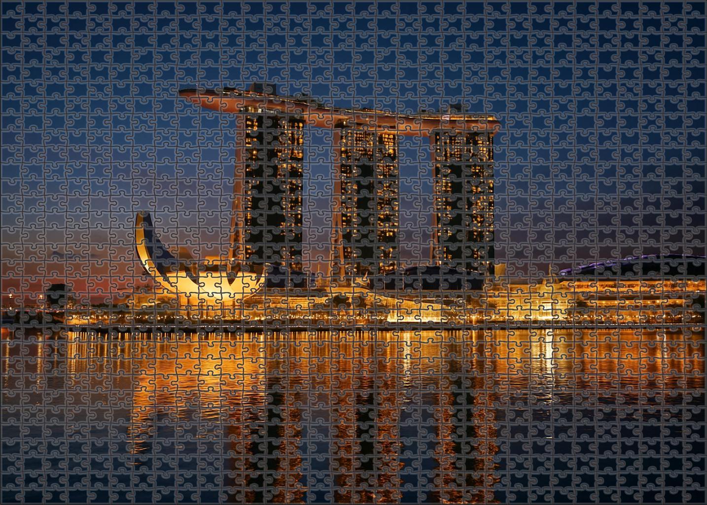 The Marina Bay Sands Singapore Recognized By 6450 Globally For Its Futuristic Hotel And Sky Park Design Unique Puzzle Design