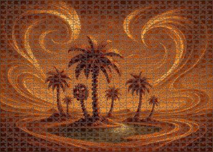 The Clockwork Oasis Mechanical Palms And Gilded Sandstorms Unique Puzzle Design